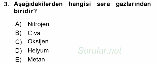 Hijyen ve Sanitasyon 2017 - 2018 Ara Sınavı 3.Soru