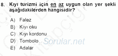 Turizm Coğrafyası 2015 - 2016 Ara Sınavı 8.Soru
