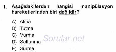 Okulöncesinde Beden Eğitimi Ve Oyun Öğretimi 2013 - 2014 Ara Sınavı 1.Soru