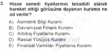 Yatırımcı İlişkileri Yönetimi 2012 - 2013 Dönem Sonu Sınavı 3.Soru