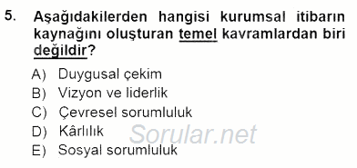 Yatırımcı İlişkileri Yönetimi 2012 - 2013 Dönem Sonu Sınavı 5.Soru