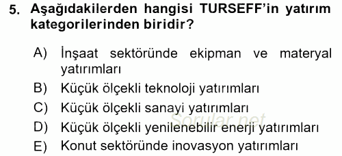 Girişim Finansmanı 2017 - 2018 Dönem Sonu Sınavı 5.Soru