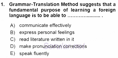 İngilizce Öğretiminde Yaklaşımlar 2015 - 2016 Ara Sınavı 1.Soru