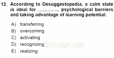 İngilizce Öğretiminde Yaklaşımlar 2015 - 2016 Ara Sınavı 12.Soru