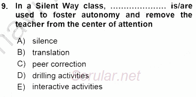 İngilizce Öğretiminde Yaklaşımlar 2015 - 2016 Ara Sınavı 9.Soru