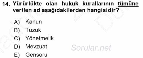 Çevre Sorunları ve Politikaları 2015 - 2016 Dönem Sonu Sınavı 14.Soru