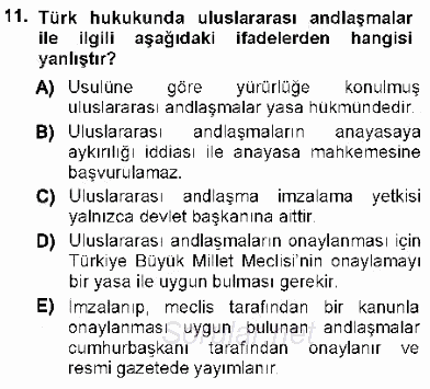 Hukukun Temel Kavramları 1 2012 - 2013 Ara Sınavı 11.Soru