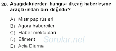 Haberciliğin Temel Kavramları 2014 - 2015 Ara Sınavı 20.Soru