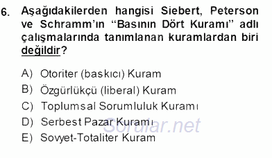 Haberciliğin Temel Kavramları 2014 - 2015 Ara Sınavı 6.Soru