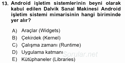 İşletim Sistemleri 2016 - 2017 Dönem Sonu Sınavı 13.Soru