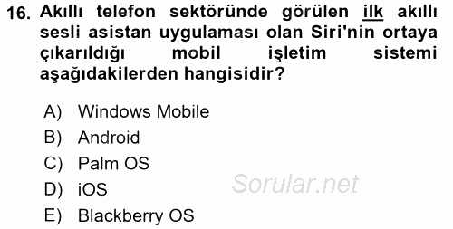 İşletim Sistemleri 2016 - 2017 Dönem Sonu Sınavı 16.Soru