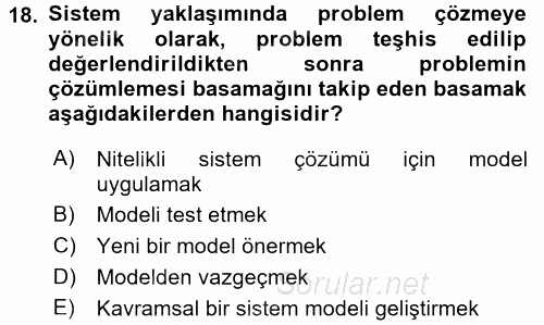 Rekreasyon Yönetimi 2017 - 2018 Ara Sınavı 18.Soru