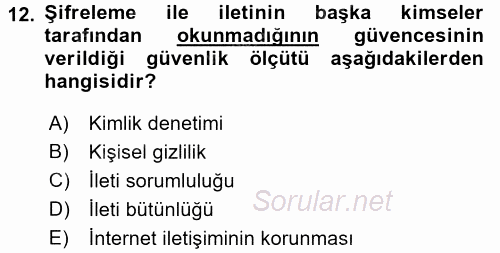 Elektronik Ticaret 2016 - 2017 Ara Sınavı 12.Soru