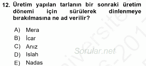 Hayvan Yetiştirme 2016 - 2017 3 Ders Sınavı 12.Soru