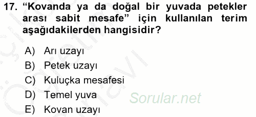 Hayvan Yetiştirme 2016 - 2017 3 Ders Sınavı 17.Soru