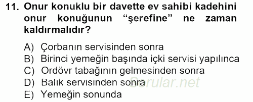 Sosyal Davranış ve Protokol 2013 - 2014 Tek Ders Sınavı 11.Soru