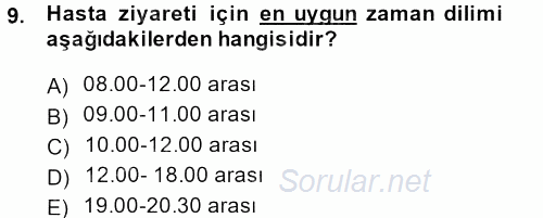 Sosyal Davranış ve Protokol 2013 - 2014 Tek Ders Sınavı 9.Soru