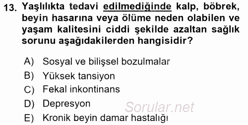 Bakım Elemanı Yetiştirme Ve Geliştirme 3 2016 - 2017 Ara Sınavı 13.Soru