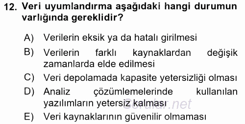 Kentler, Planlama ve Afet Risk Yönetimi 2017 - 2018 Ara Sınavı 12.Soru