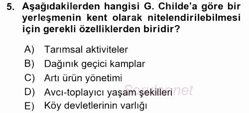 Kentler, Planlama ve Afet Risk Yönetimi 2017 - 2018 Ara Sınavı 5.Soru