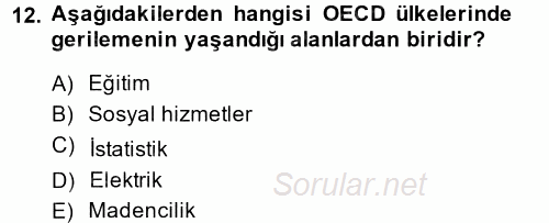 Çalışma Sosyolojisi 2014 - 2015 Dönem Sonu Sınavı 12.Soru