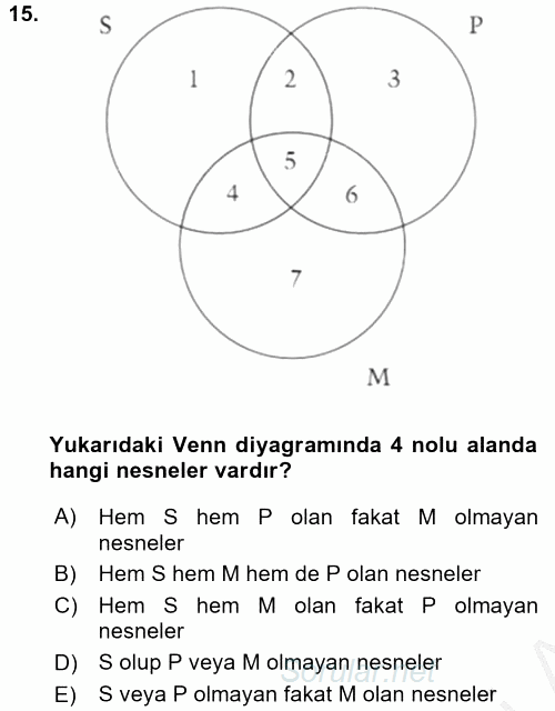 Klasik Mantık 2016 - 2017 3 Ders Sınavı 15.Soru