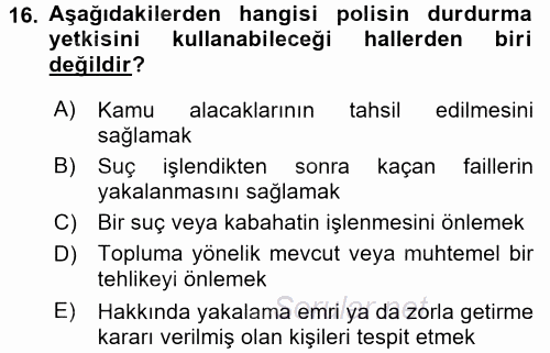 Temel İnsan Hakları Bilgisi 2 2017 - 2018 Dönem Sonu Sınavı 16.Soru