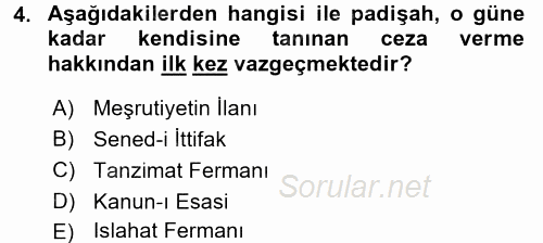 Temel İnsan Hakları Bilgisi 2 2017 - 2018 Dönem Sonu Sınavı 4.Soru