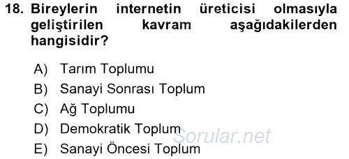 Film ve Video Kültürü 2015 - 2016 Dönem Sonu Sınavı 18.Soru