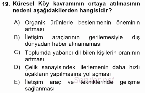 Film ve Video Kültürü 2015 - 2016 Dönem Sonu Sınavı 19.Soru