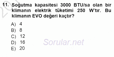 Enerji Tasarrufu 2012 - 2013 Dönem Sonu Sınavı 11.Soru