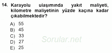 Enerji Tasarrufu 2012 - 2013 Dönem Sonu Sınavı 14.Soru