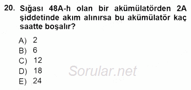 Enerji Tasarrufu 2012 - 2013 Dönem Sonu Sınavı 20.Soru