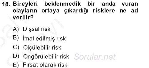 Sosyolojide Yakın Dönem Gelişmeler 2014 - 2015 Ara Sınavı 18.Soru