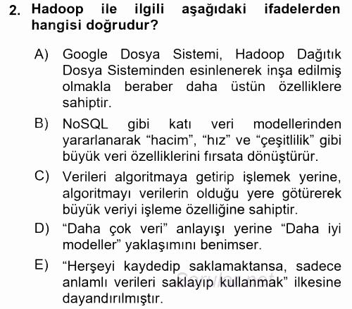 İşletme Analitiği 2016 - 2017 Dönem Sonu Sınavı 2.Soru