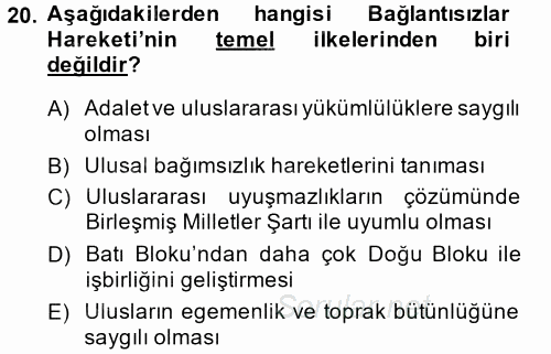 Uluslararası Ekonomik Kuruluşlar 2014 - 2015 Ara Sınavı 20.Soru