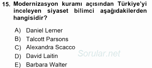 Uluslararası İlişkilerde Araştırma Yöntemleri 2016 - 2017 Dönem Sonu Sınavı 15.Soru