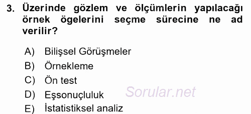 Uluslararası İlişkilerde Araştırma Yöntemleri 2016 - 2017 Dönem Sonu Sınavı 3.Soru