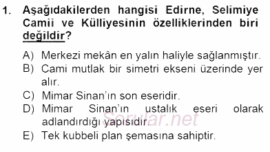 Mimarlik Tarihi 2014 - 2015 Ara Sınavı 1.Soru