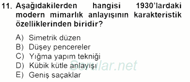 Mimarlik Tarihi 2014 - 2015 Ara Sınavı 11.Soru