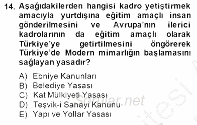 Mimarlik Tarihi 2014 - 2015 Ara Sınavı 14.Soru