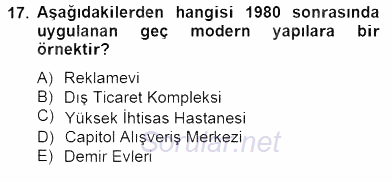 Mimarlik Tarihi 2014 - 2015 Ara Sınavı 17.Soru