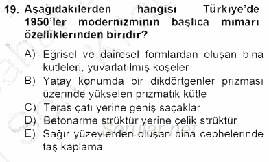 Mimarlik Tarihi 2014 - 2015 Ara Sınavı 19.Soru