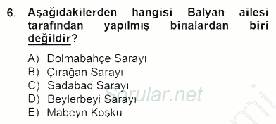 Mimarlik Tarihi 2014 - 2015 Ara Sınavı 6.Soru