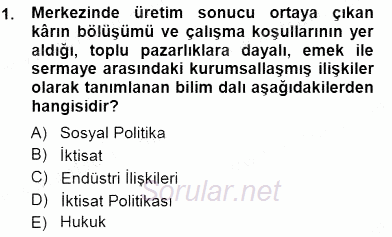 Sosyal Politika 1 2014 - 2015 Dönem Sonu Sınavı 1.Soru