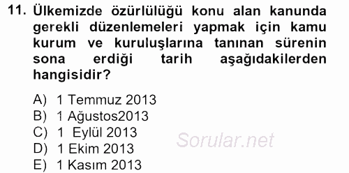 Konut Seçimi ve Düzenlenmesi 2012 - 2013 Dönem Sonu Sınavı 11.Soru