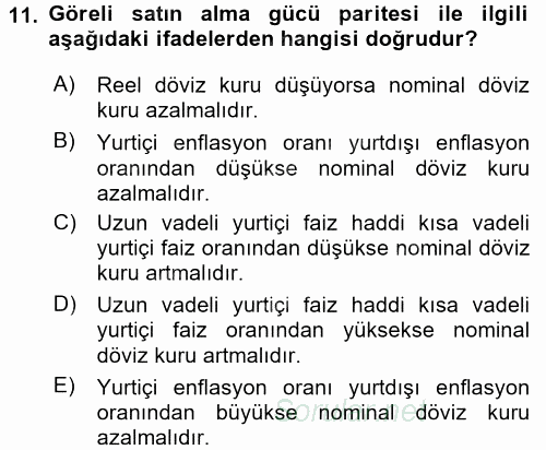 Para ve Banka 2017 - 2018 Ara Sınavı 11.Soru