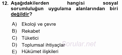 Halkla İlişkiler Uygulamaları ve Örnek Olaylar 2017 - 2018 Dönem Sonu Sınavı 12.Soru