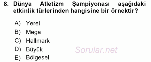 Halkla İlişkiler Uygulamaları ve Örnek Olaylar 2017 - 2018 Dönem Sonu Sınavı 8.Soru