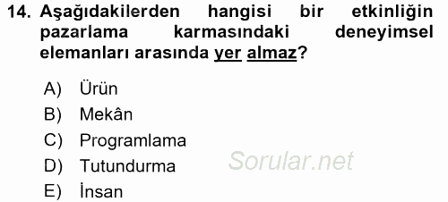 Rekreasyon Yönetimi 2015 - 2016 Tek Ders Sınavı 14.Soru